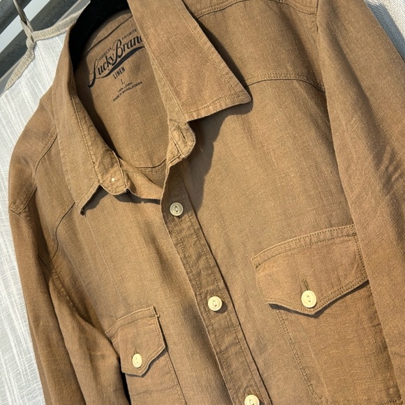 Lucky Brand linen shirt - worn twice max out of a non-smoking home - Picture 5 of 8